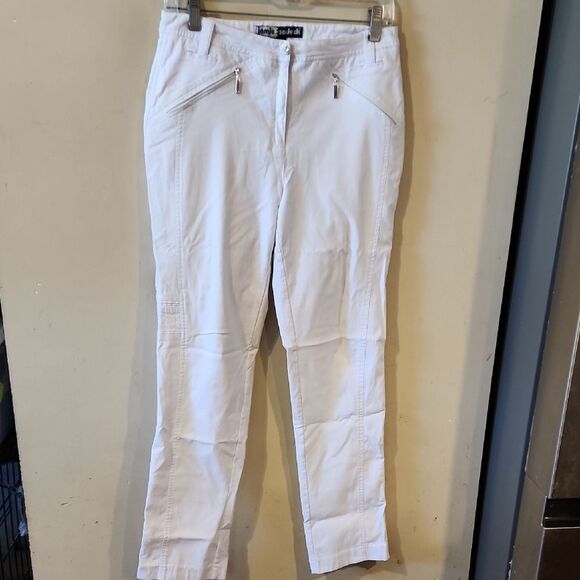 Jamie Sadock size 6 White Zip Pocket Pants - Picture 1 of 6
